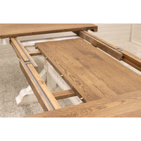 Farmhouse White & Wood Extending Dining Table with Built-Down Top | M-CS&RWO-CO