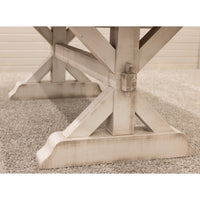 Farmhouse White & Wood Extending Dining Table with Built-Down Top | M-CS&RWO-CO