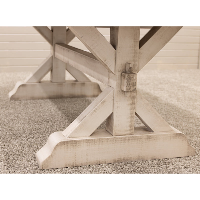 Farmhouse White & Wood Extending Dining Table with Built-Down Top | M-CS&RWO-CO