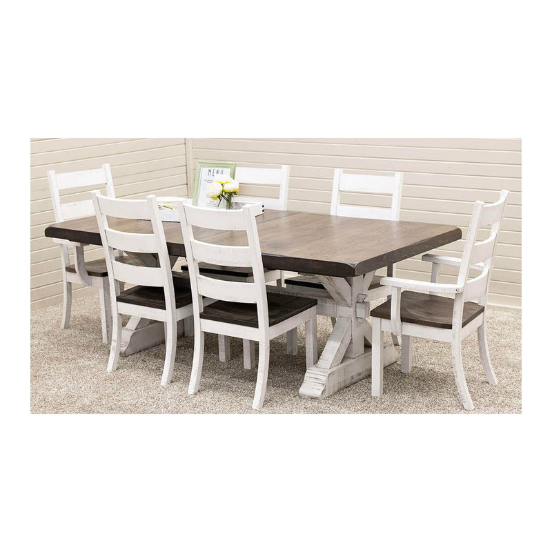 Farmhouse Large Extending White Oak Dining Table | M-GW&RWO-SB