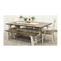 Farmhouse White & Wood Dining Table | M-CS&DCD