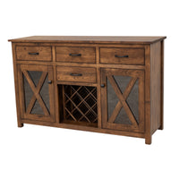 Modern Farmhouse Hickory Wood Wine Buffet | BV