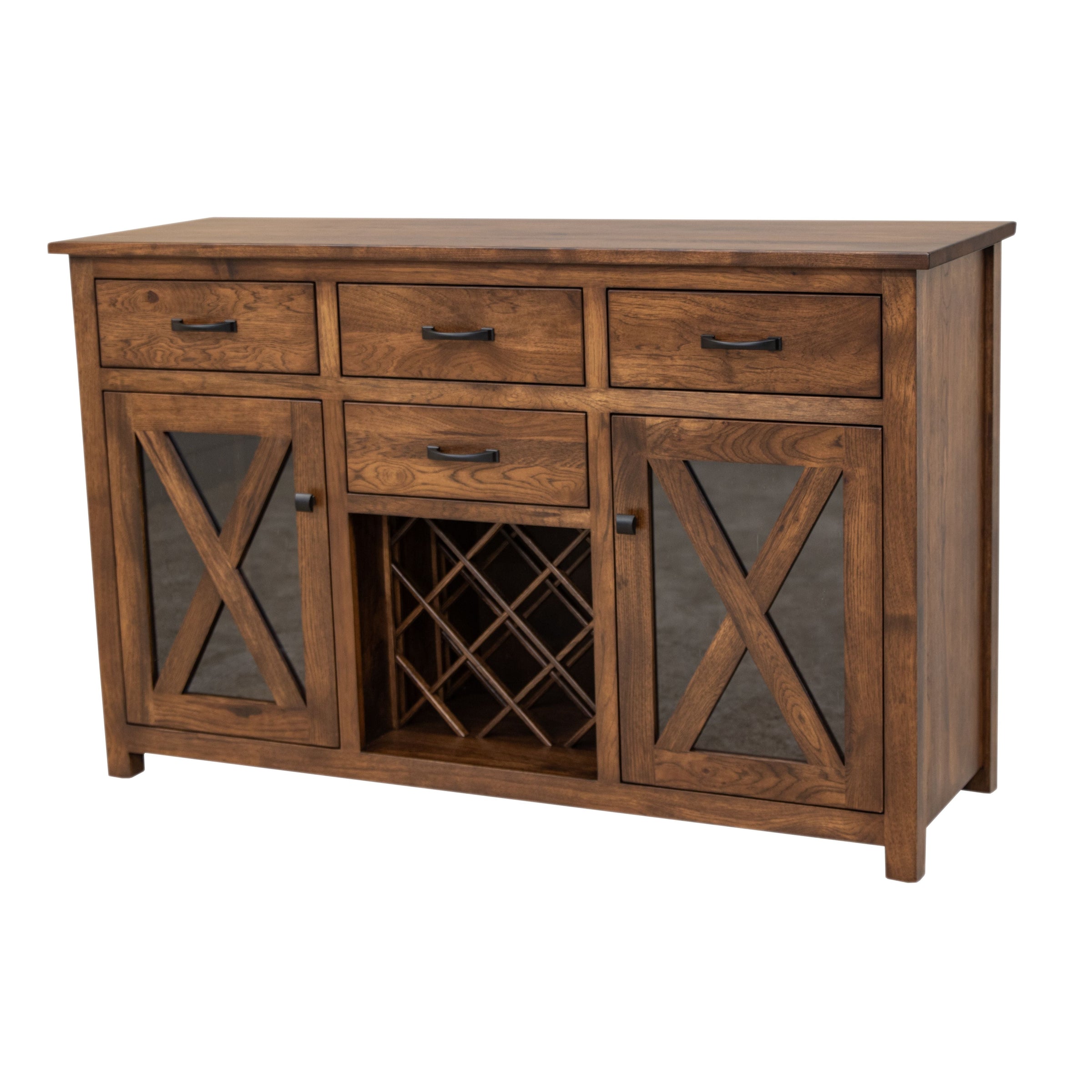 Modern Farmhouse Hickory Wood Wine Buffet | BV