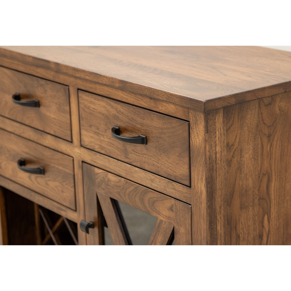 Modern Farmhouse Hickory Wood Wine Buffet | BV