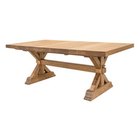 Farmhouse Hickory Wood Extending Dining Table with Built-Down Top | WB