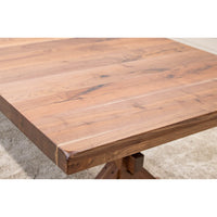 Farmhouse Walnut Wood Extending Dining Table with Built-Down Top | NAT