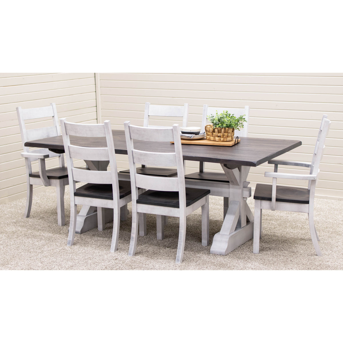 Warren High Back White & Wood Arm Dining Chair | M-AV&GS