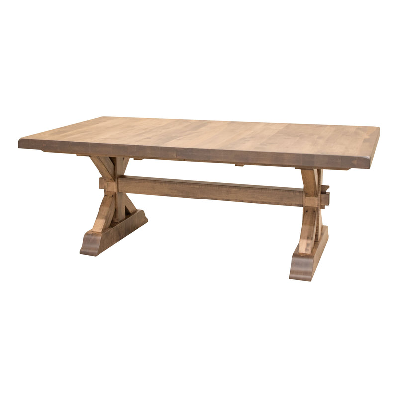 Farmhouse Maple Wood Extending Dining Table with Built-Down Top | WB