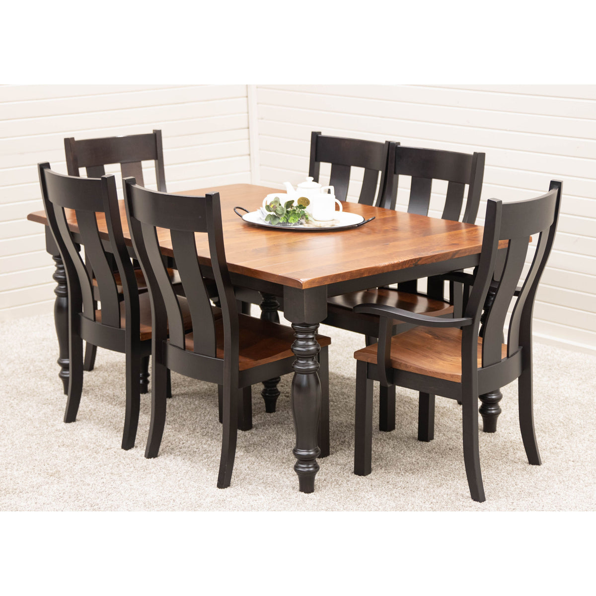 Utah Black & Wood Arm Dining Chair | M-EB&C-MC