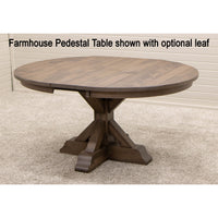 Amish Round Farmhouse Maple Wood Extending Dining Table | DCD