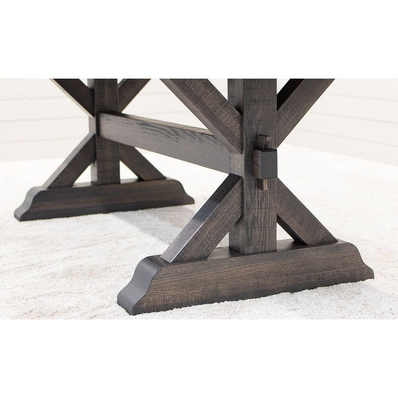 Farmhouse White Oak Wood Extending Dining Table with Built-Down Top | SB