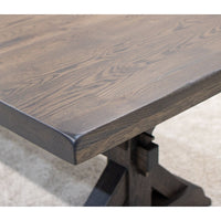 Farmhouse White Oak Wood Extending Dining Table with Built-Down Top | SB