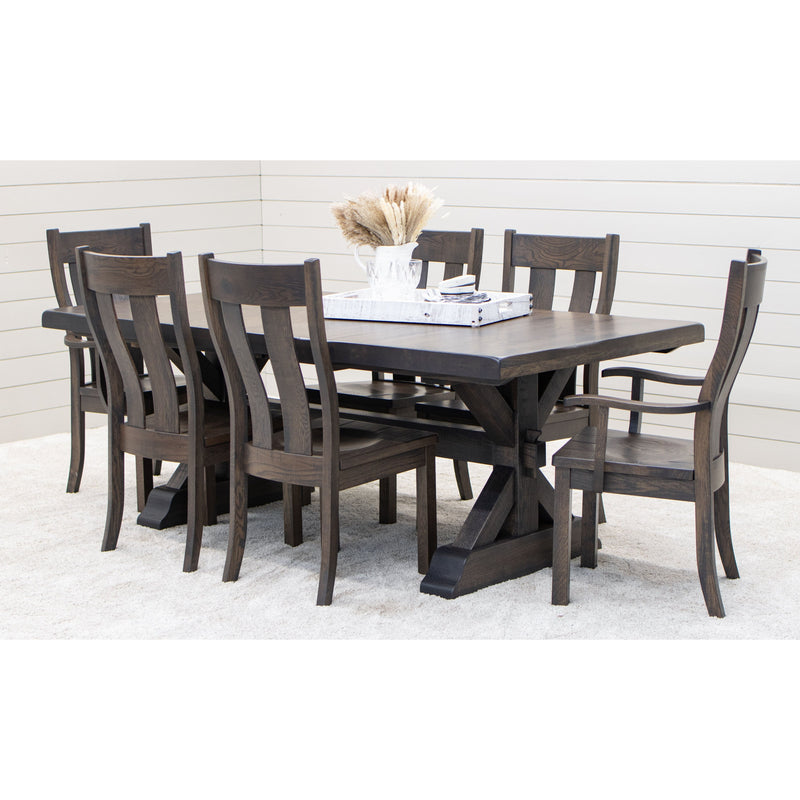 Farmhouse White Oak Wood Extending Dining Table with Built-Down Top | SB