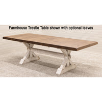 Farmhouse White & Wood Extending Dining Table with Built-Down Top | M-CS&RWO-CO
