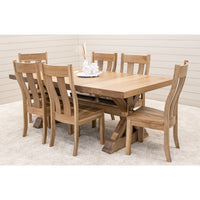 Farmhouse Hickory Wood Extending Dining Table with Built-Down Top | WB