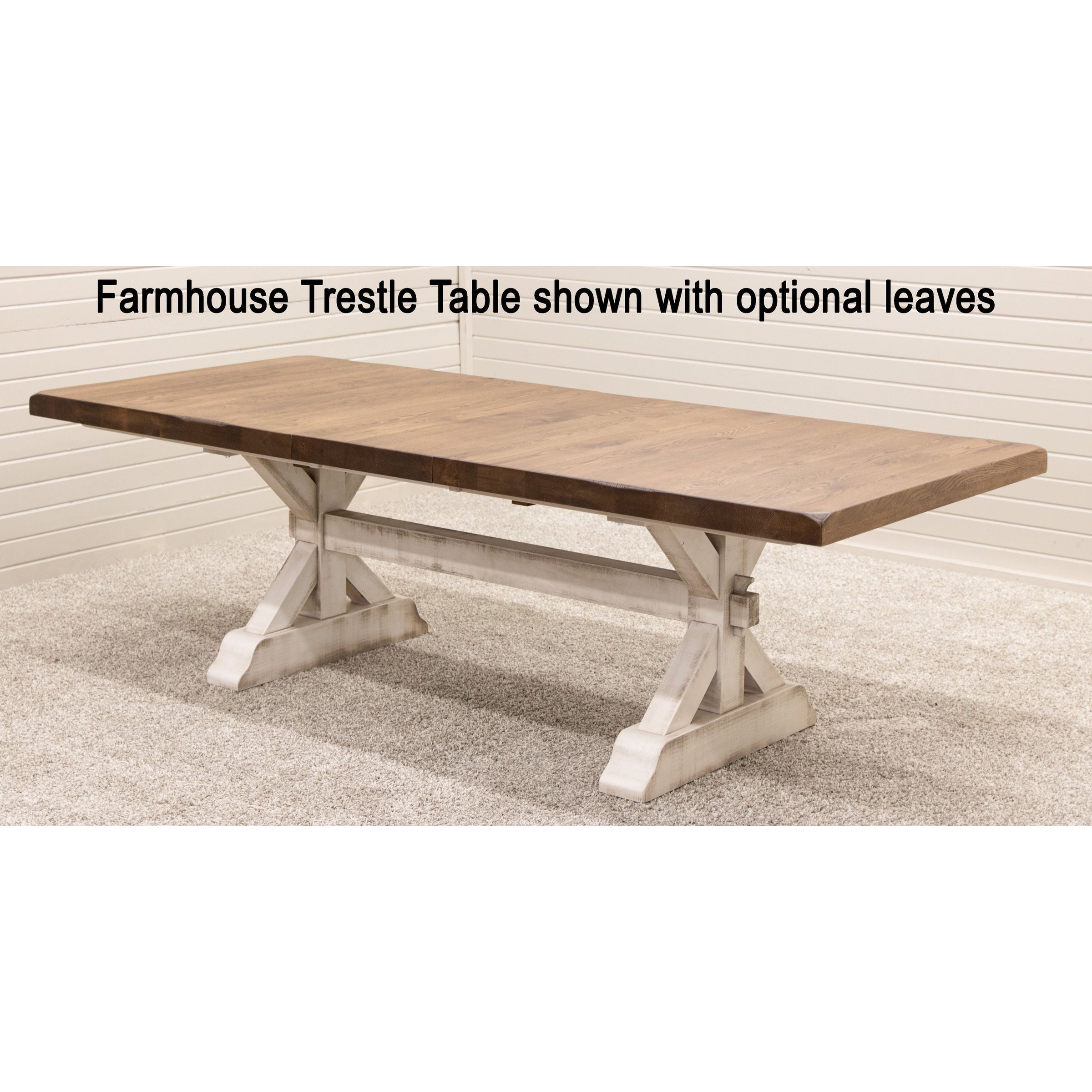 Farmhouse Walnut Wood Extending Dining Table with Built-Down Top | NAT