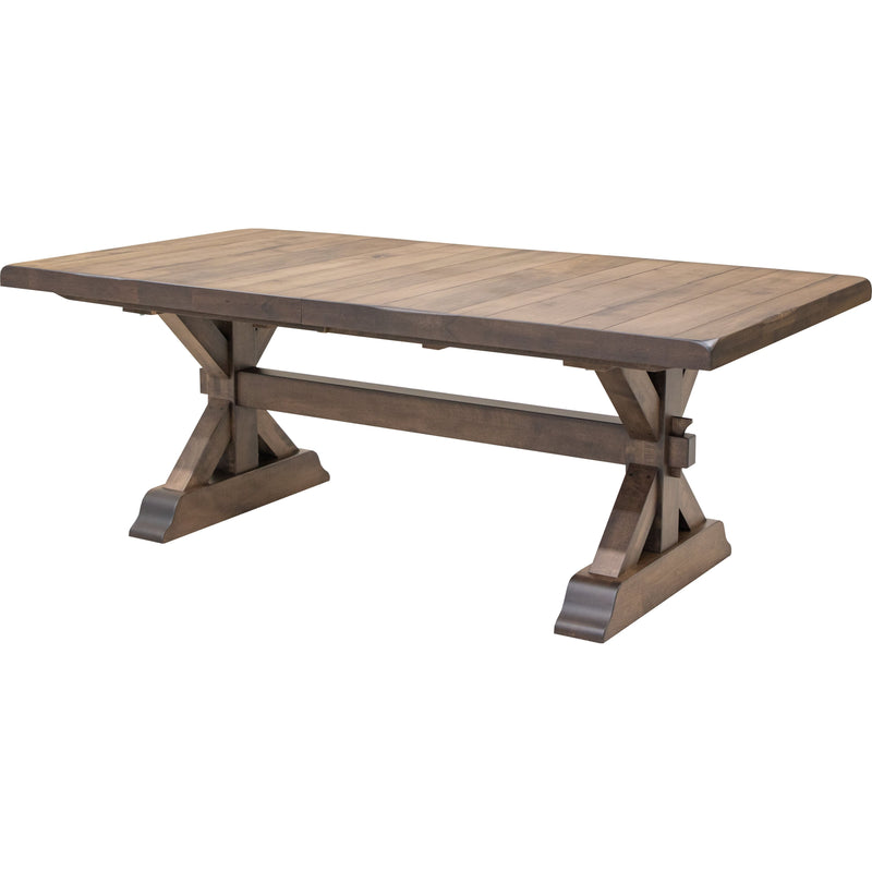 Farmhouse Maple Wood Extending Dining Table with Built-Down Top | CO