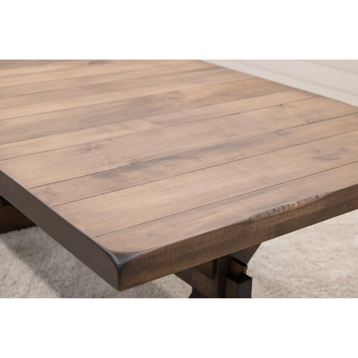 Farmhouse Maple Wood Extending Dining Table with Built-Down Top | CO