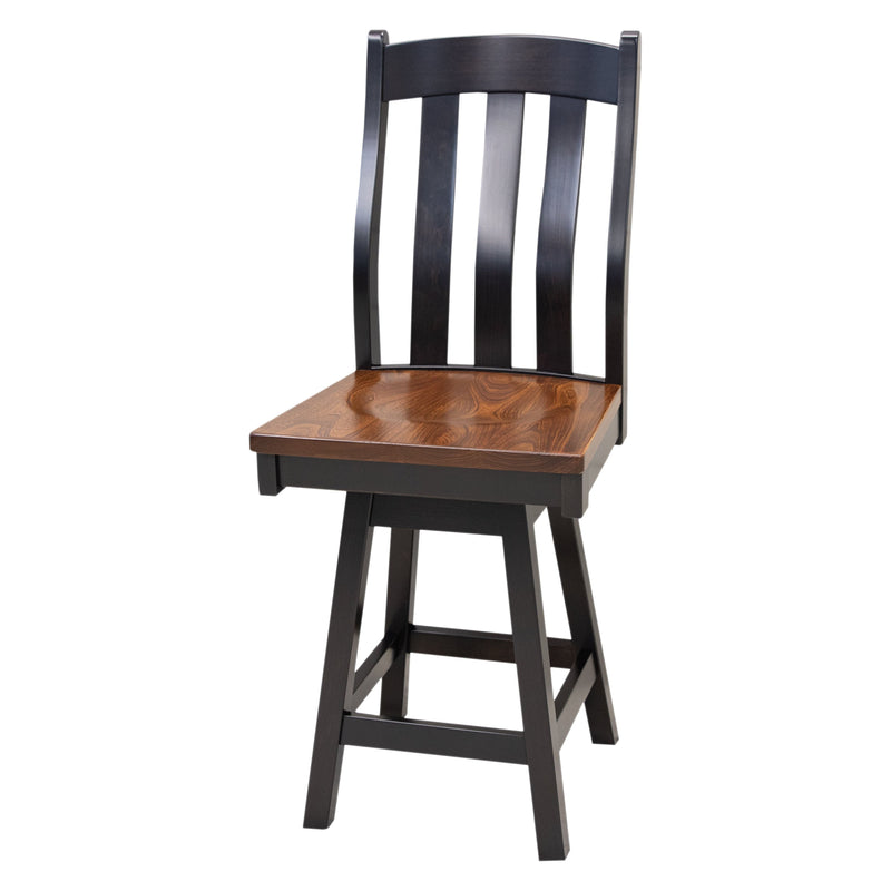 Florence Black & Wood 24" Swivel Bar Stool | M-EB&E-MC