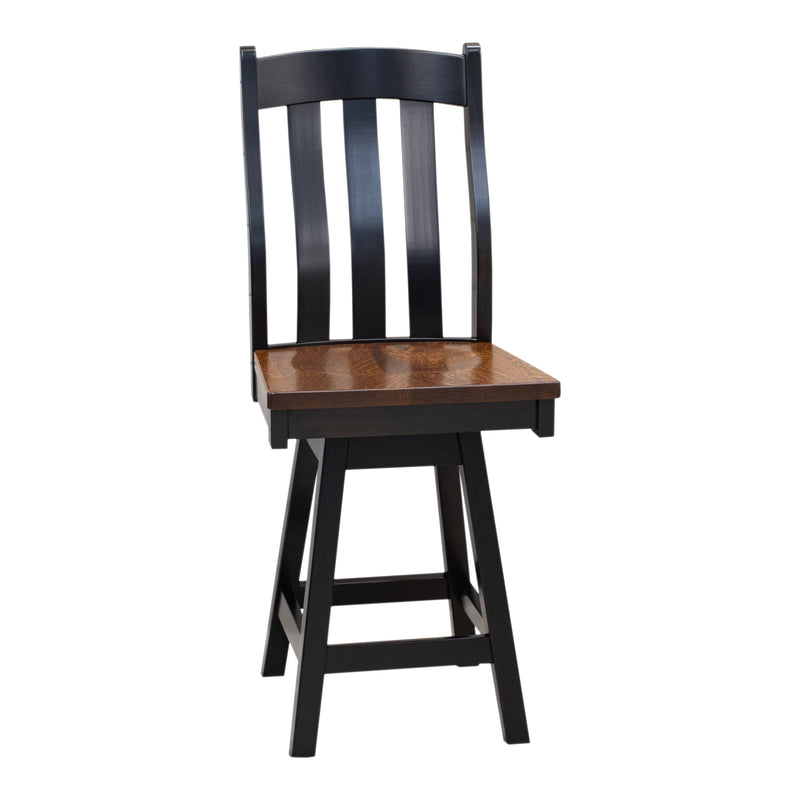 Florence Black & Wood 24" Swivel Bar Stool | M-EB&RQSWO-GB