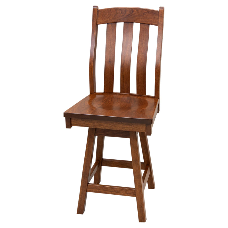 Florence Cherry Wood 24" Swivel Bar Stool | MC