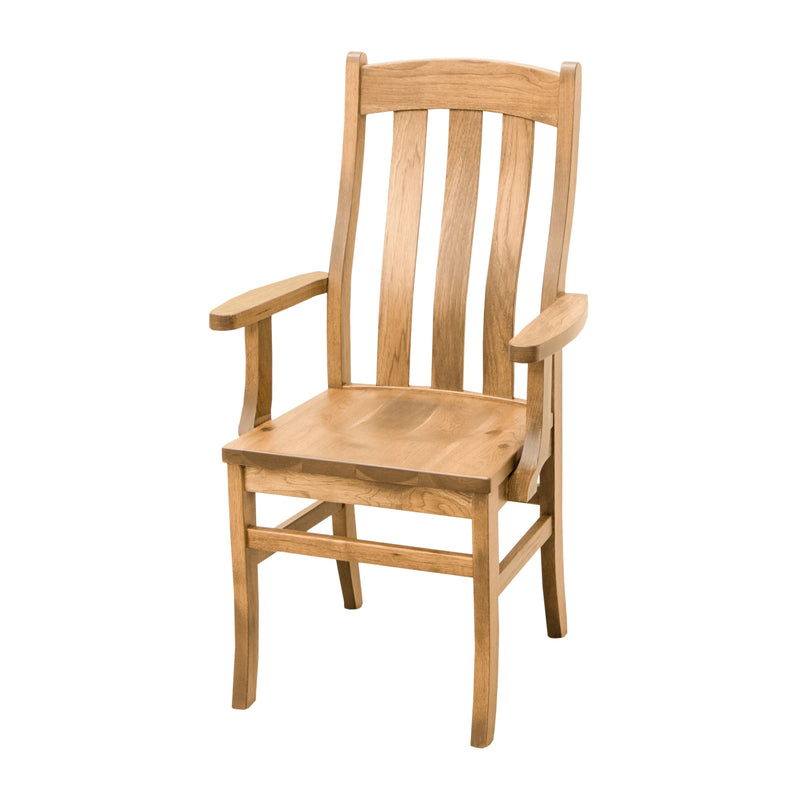 Florence Hickory Wood Arm Dining Chair | WB