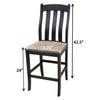 Florence Black & Wood 24" Stationary Bar Stool | M-DK&RWO-GRB
