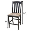 Florence Black & Wood 24" Stationary Bar Stool | M-DK&RWO-GRB