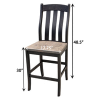 Florence Black & Wood 24" Stationary Bar Stool | M-DK&RWO-GRB