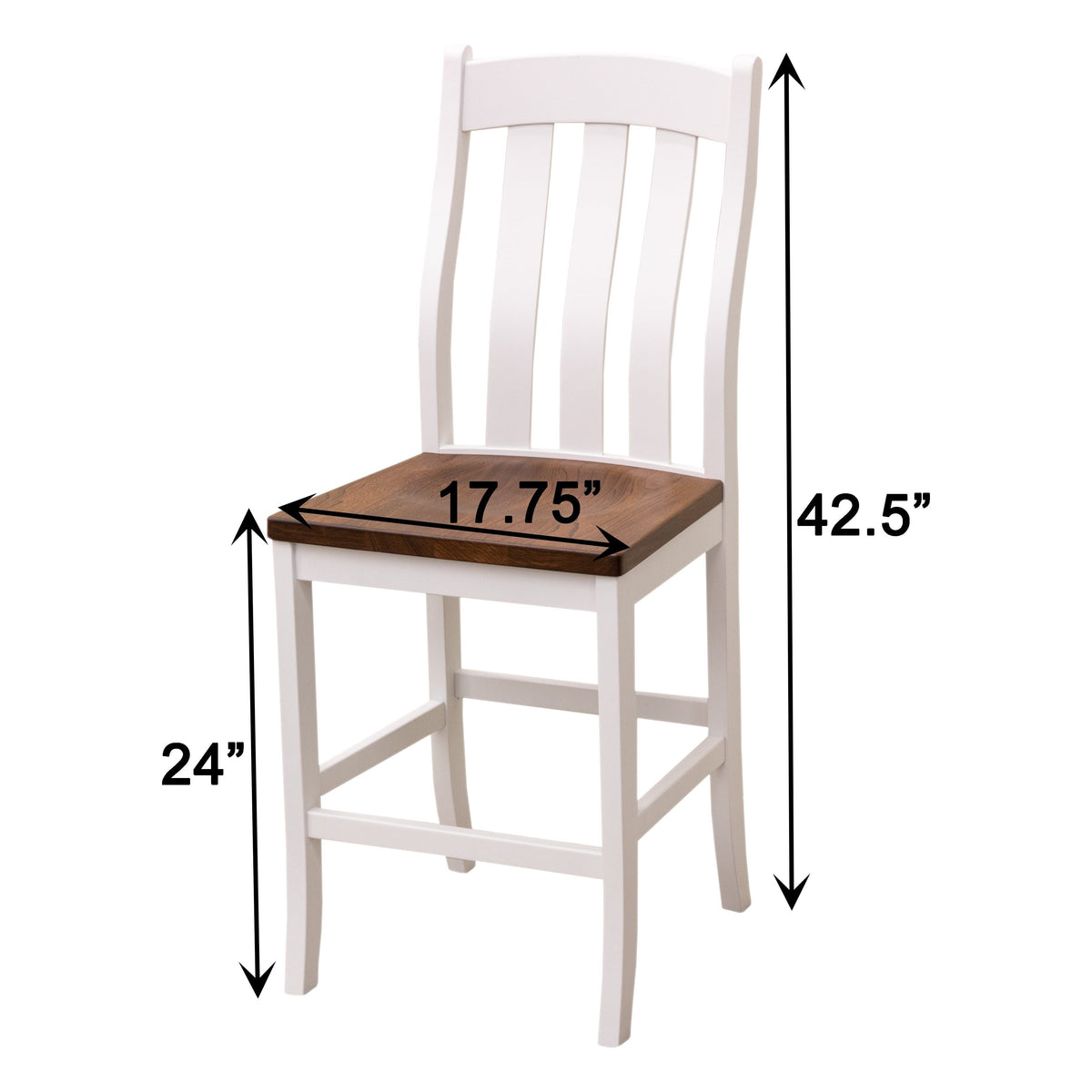 Florence White & Wood 24" Stationary Bar Stool | M-DW&E-MC