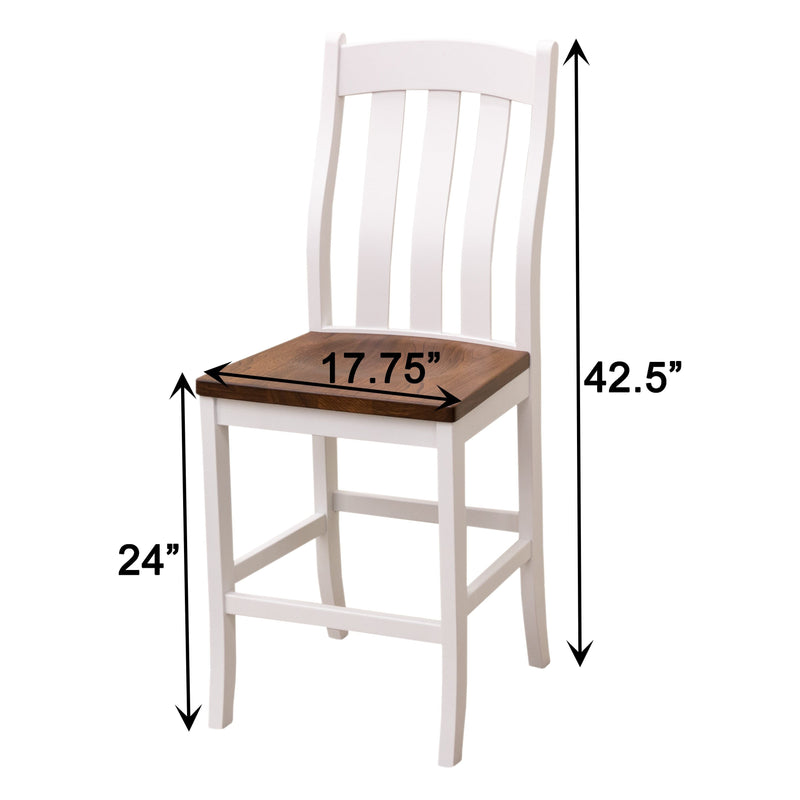 Florence White & Wood 24" Stationary Bar Stool | M-DW&E-MC