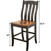 Florence Black & Wood 24" Stationary Bar Stool | M-EB&E-MC