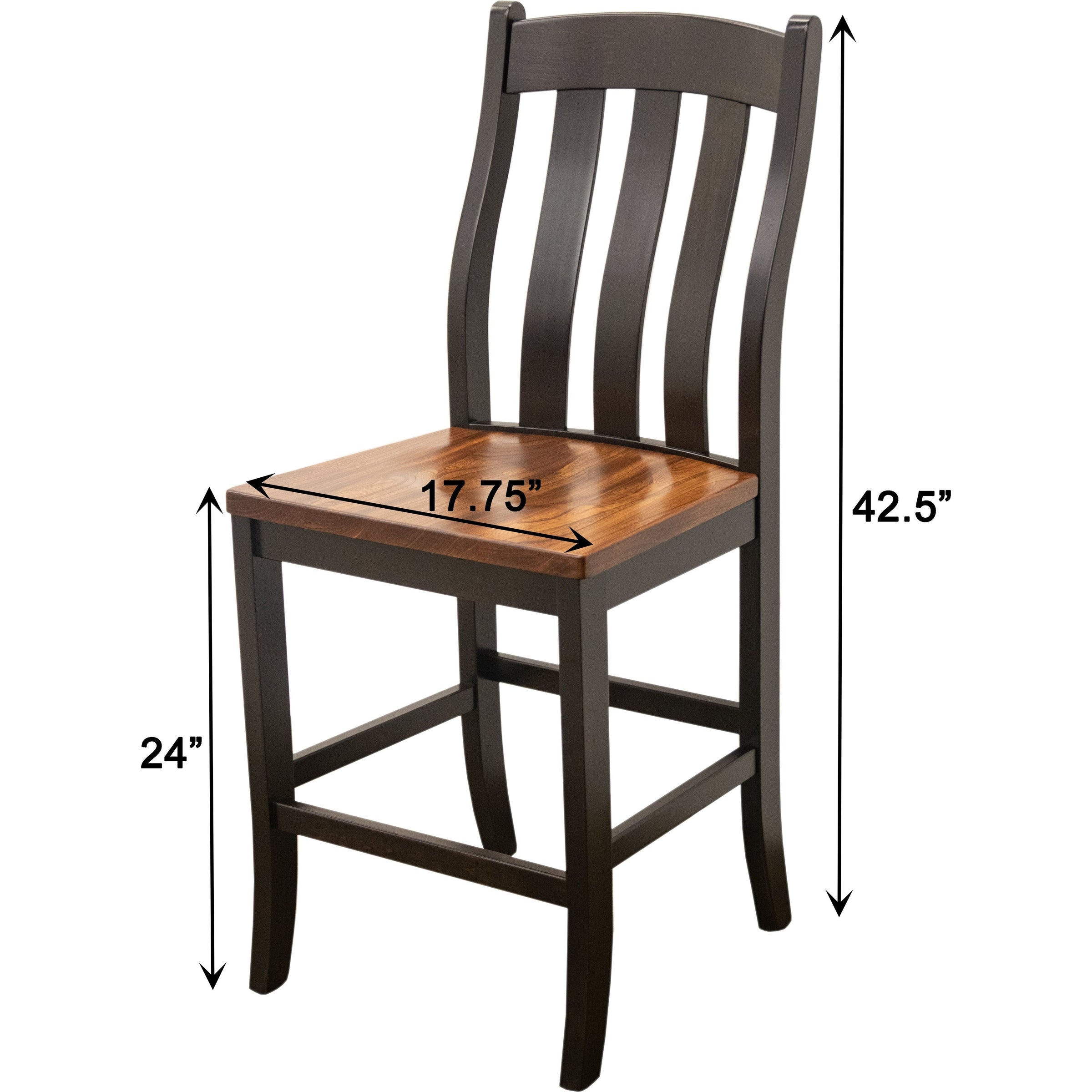 Florence Oak Wood 24" Stationary Bar Stool | MC