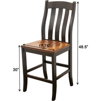 Florence Oak Wood 24" Stationary Bar Stool | FW