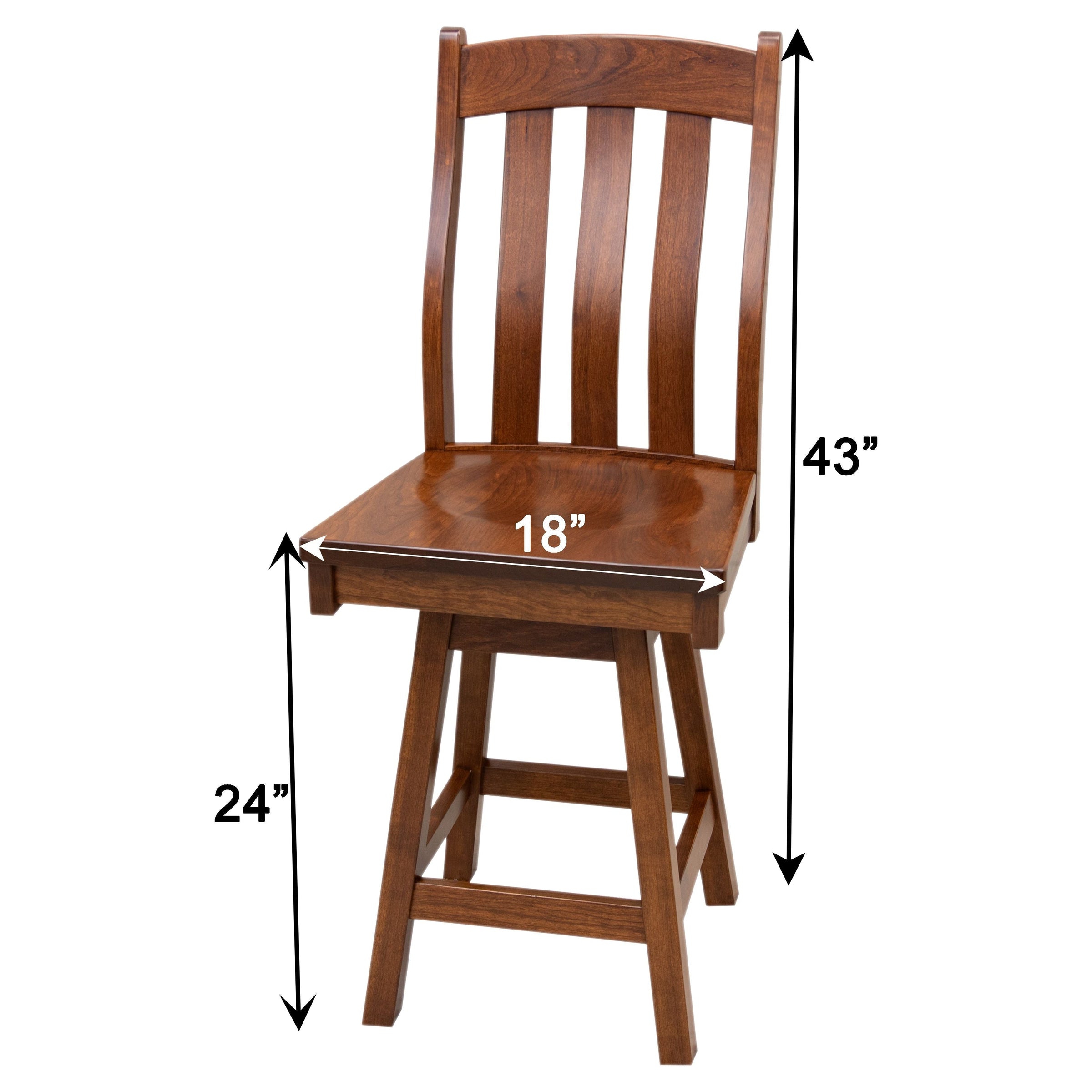 Florence Hickory Wood 24" Swivel Bar Stool | ASB