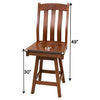 Florence Hickory Wood 24" Swivel Bar Stool | ASB