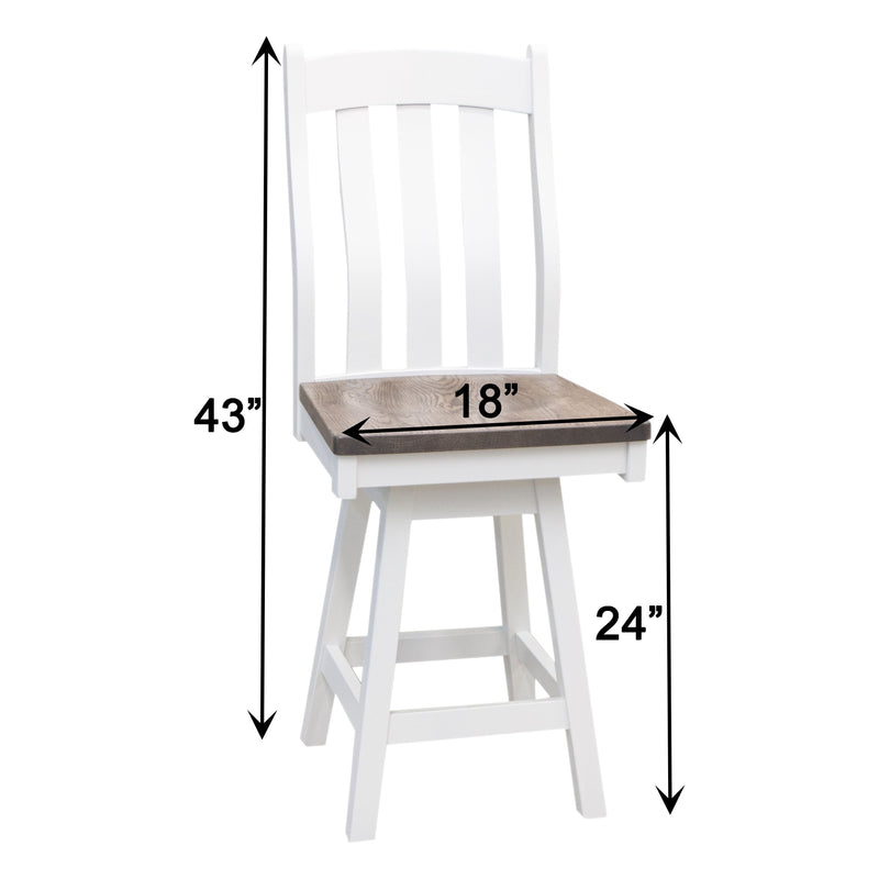 Florence White & Wood 24" Swivel Bar Stool | M-DW&RWO-GRB