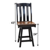 Florence Black & Wood 24" Swivel Bar Stool | M-EB&RQSWO-GB