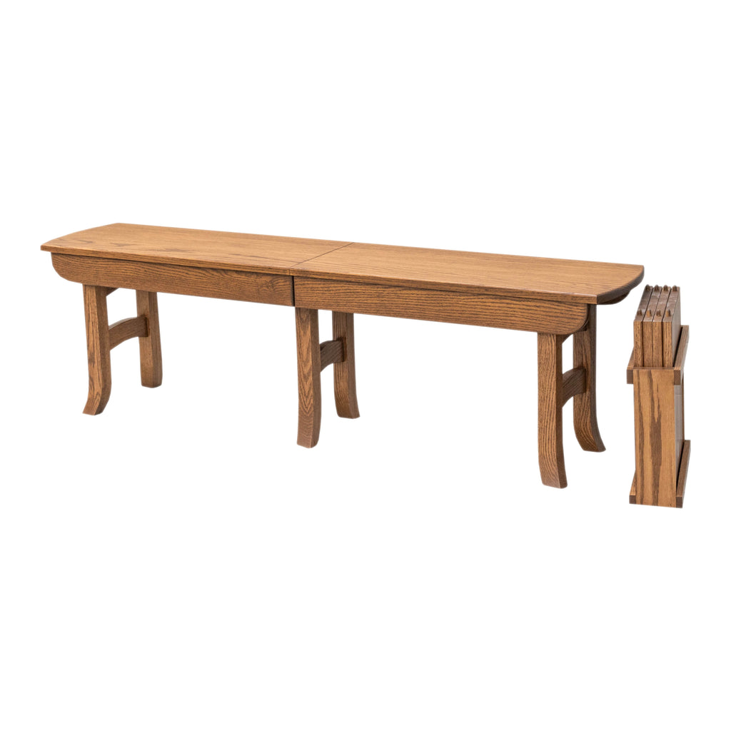 South Gate Oak Wood Expandable Dining Bench | HC – Yoder Signature ...