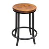 Georgian Round 24" Hickory Wood Swivel Bar Stool with Metal Base | MC