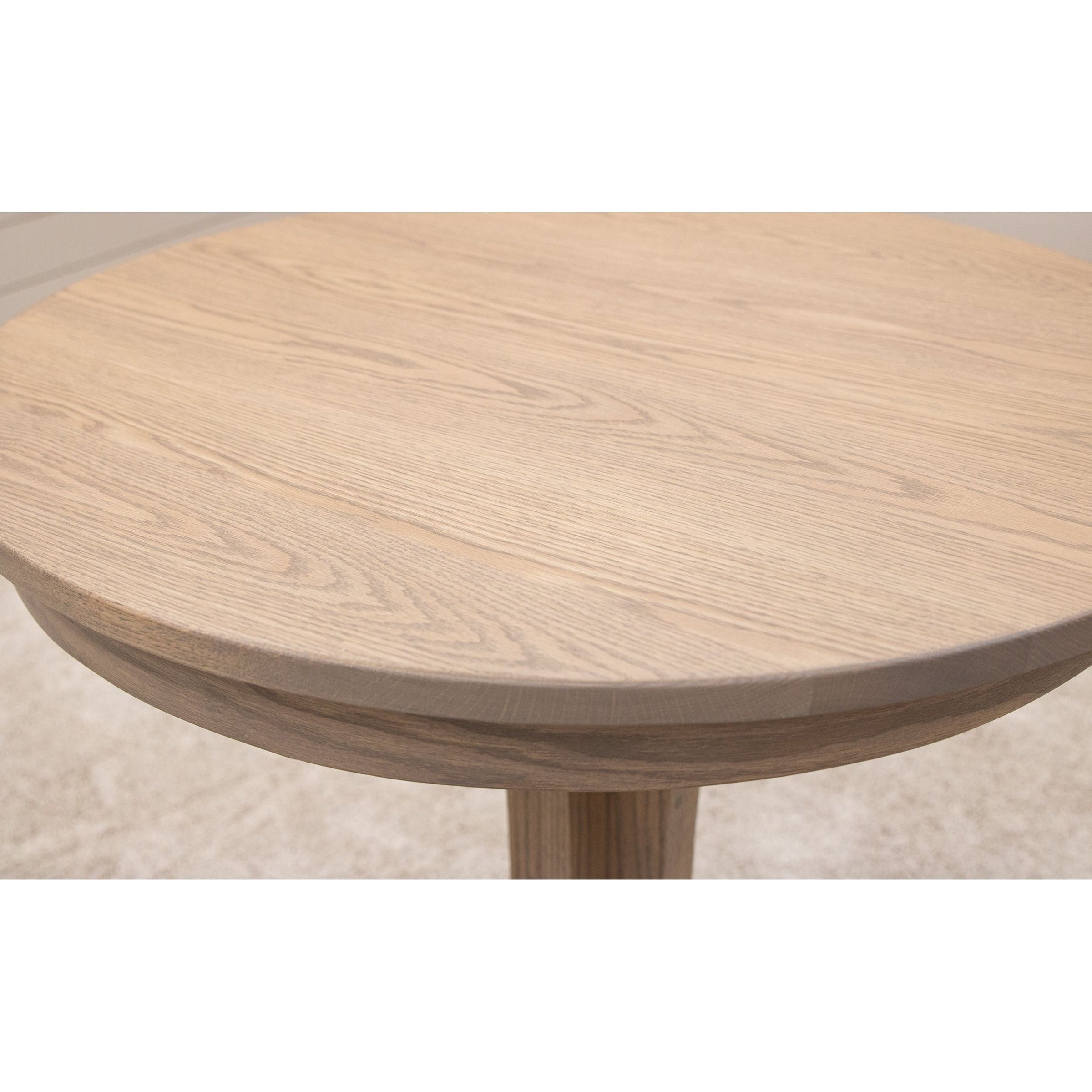 Amish Mission Pedestal Oak Wood Round Pub Table | VD