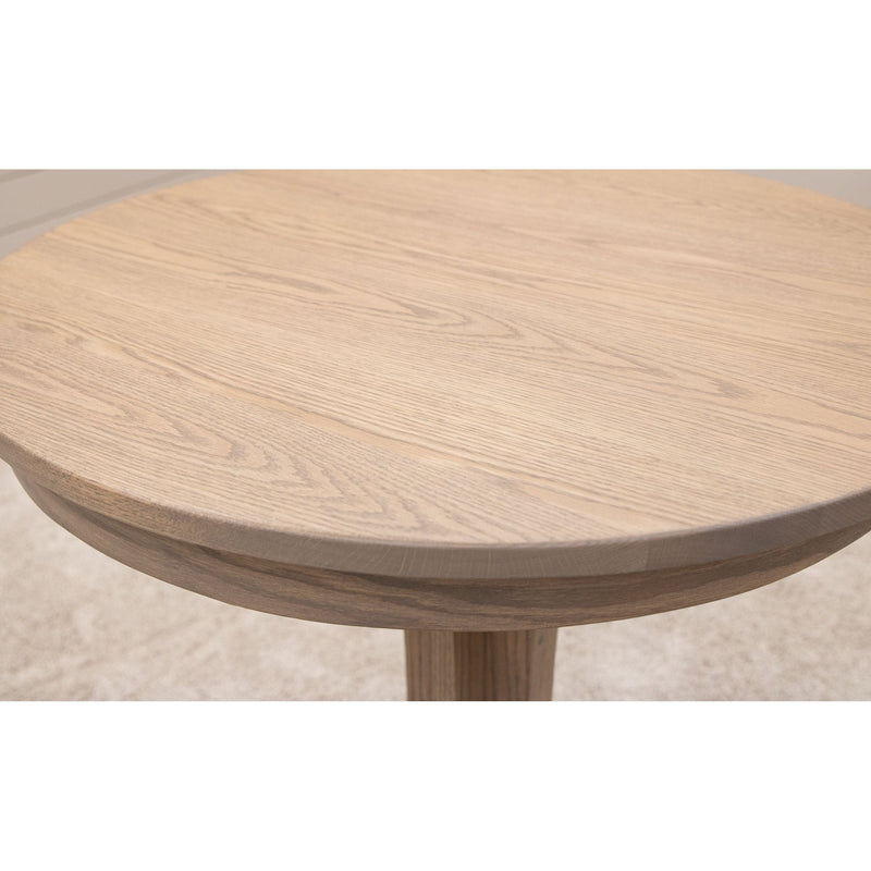 Amish Mission Pedestal Oak Wood Round Pub Table | VD