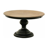 Galaxy Round Black & Wood Pedestal Dining Table | M-EB&DB