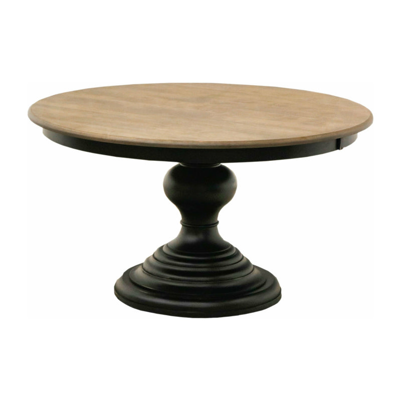 Galaxy Round Black & Wood Pedestal Dining Table | M-EB&DB