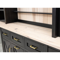 Grove City Black & Wood Wine Cabinet with Fridge | M-DK&RH-SW