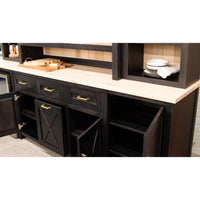Grove City Black & Wood Wine Cabinet with Fridge | M-DK&RH-SW