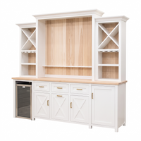 Grove City White & Wood Wine Cabinet with Fridge | M-DW&RH-SW