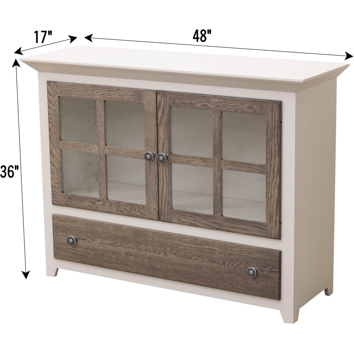 Standard Mission Grid White & Wood Cabinet | M-DW&RWO-GRB