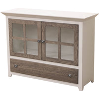 Standard Mission Grid White & Wood Cabinet | M-DW&RWO-GRB
