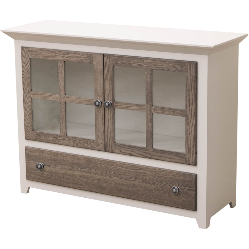 Standard Mission Grid White & Wood Cabinet | M-DW&RWO-GRB